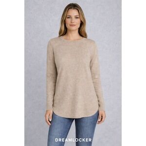 Michael Kors Oatmeal Heather Long Sleeve Knit Sweater Crew Neck Medium